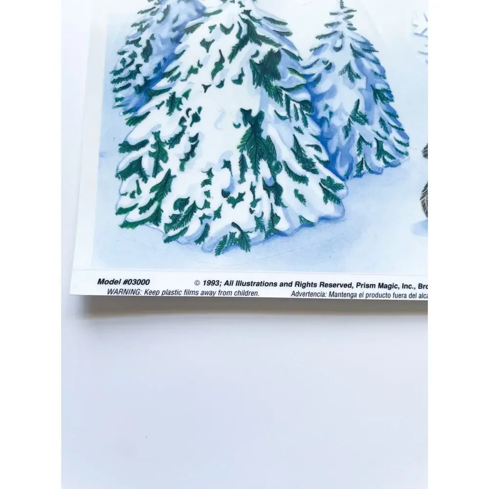 Vintage Specialty Decorations 'Winter Fun' Christmas Holiday Window Clings 1993
